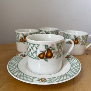 ✨Vintage✨ Teacup Set of 4 Pear Sonata Pastel Green Cottagecore